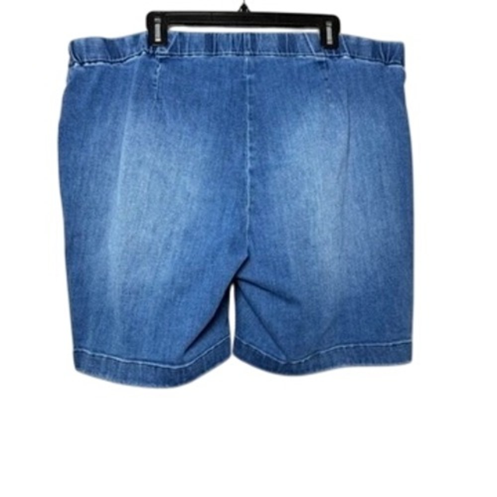 J.Jill Pull On Denim Shorts Womens 22 2X Blue Stretch Bermuda 243374 High Rise - Picture 2 of 7